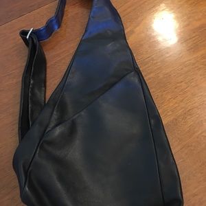 Black Leather Atom Bag